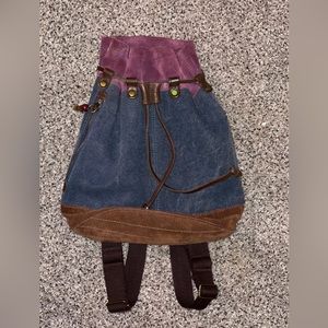 Lucky Denim & suede backpack bag